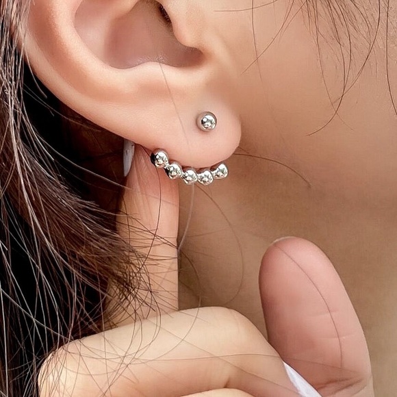 Any 2/$20! Silver Studs w/Matching Jackets Earrings - Picture 3 of 8